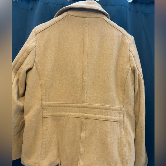 TOMMY HILFIGER beige wool peacoat sz L - Picture 7 of 11